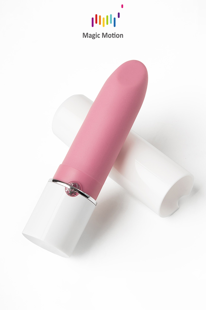 Mini stimulateur Magic Motion Lotos, en formede rouge à lèvre pour se faire plaisir et toute discrétion - oohmygod