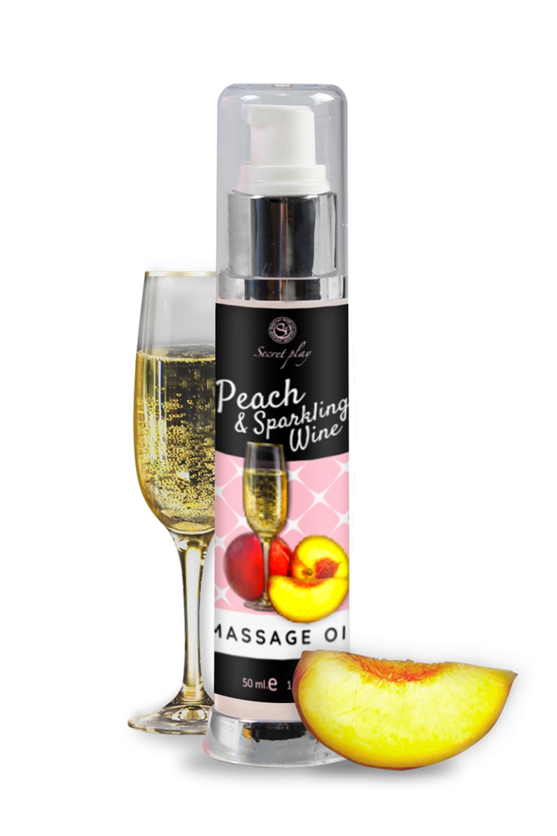 Huile de massage parfum pêche et vin pétillant - Secret Play