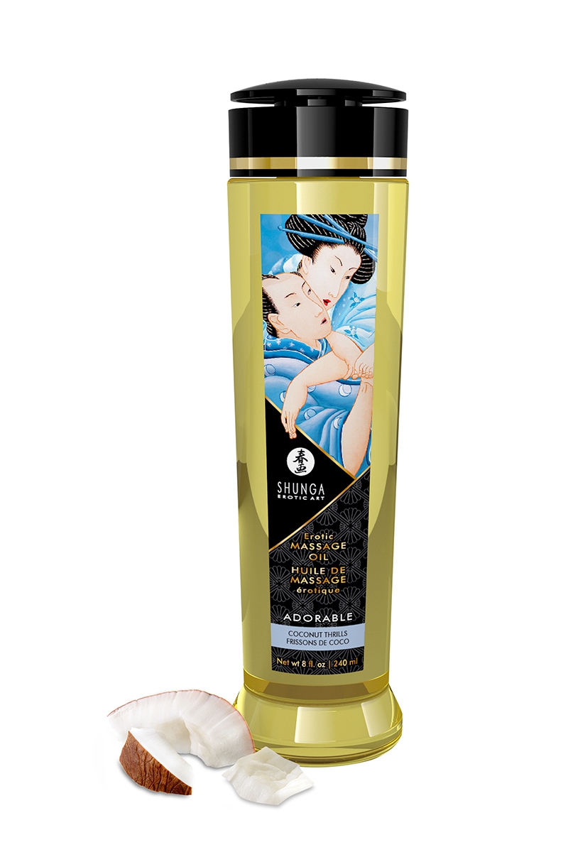 Huile de massage érotique parfum noix de coco - Shunga