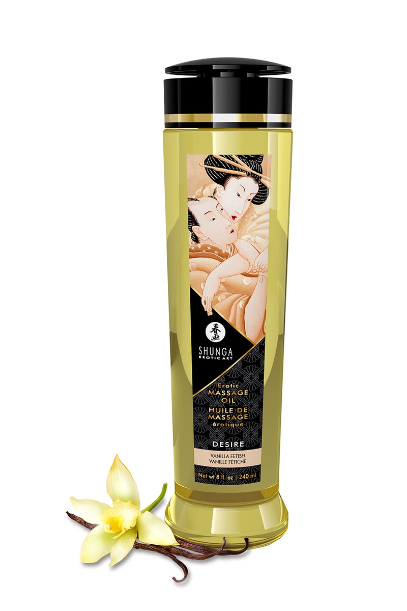 Huile de massage érotique parfum vanille - Shunga