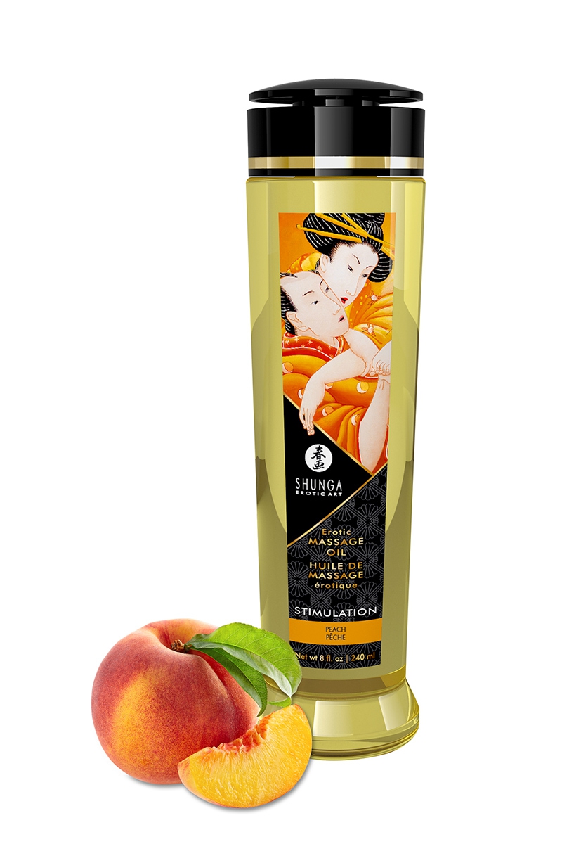 Huile de massage érotique parfum pêche - Shunga