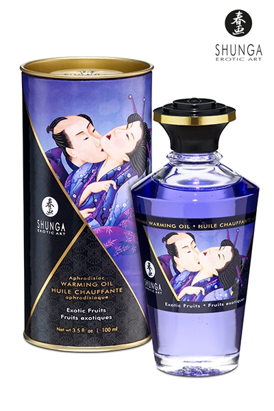 Huile bio aphrodisiaque chauffante - Fruits exotiques - Shunga