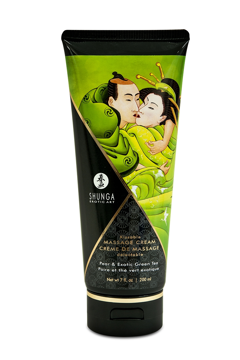 Crème de massage délectable poire et thé vert exotique -  Shunga