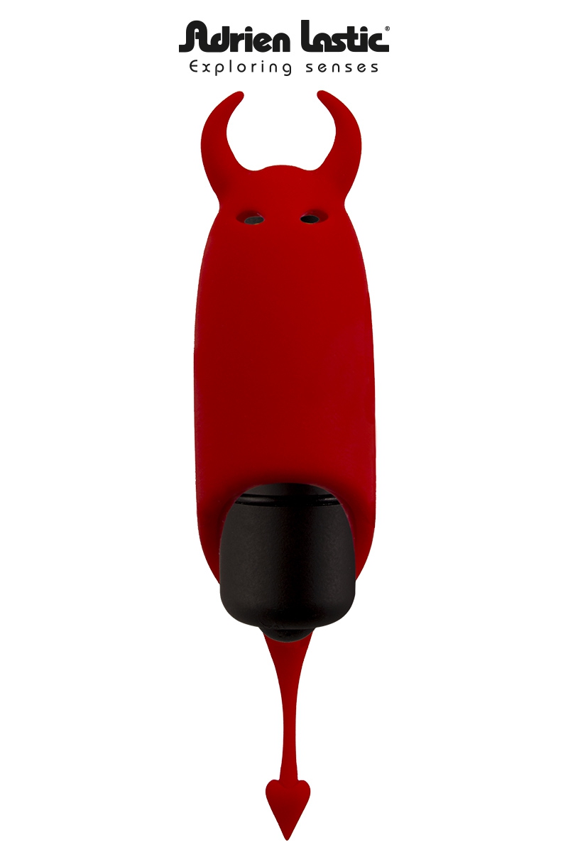 Mini stimulateur Pocket Vibe Devil, mini sextoy pour la stimulation externe en forme de diable, gaine amovible diable 100% en silicone qui peut s'utiliser sans, 8,5 x 2,3cm - Ooh my god