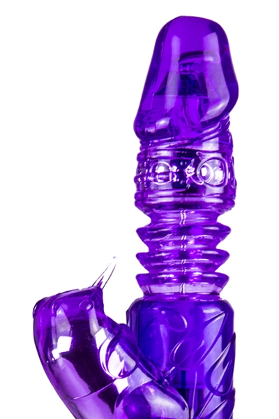 Vibromasseur double stimulation Piston Follies de la marque Alive, couleur violet, dimensions 29,5x3,8cm vendu chez oohmygod