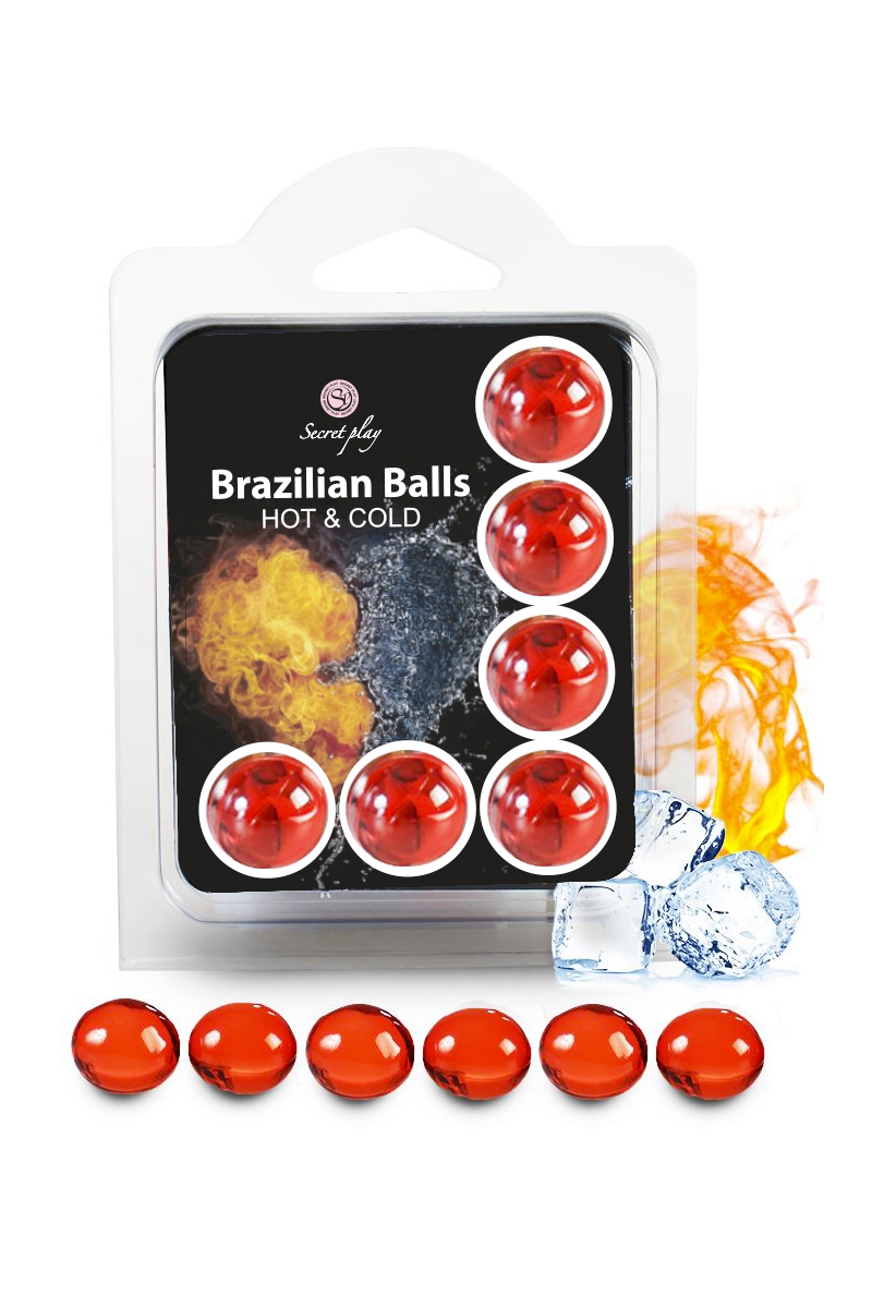 Boules lubrifiantes 6 Brazillian balls effet chaud & froid - Secret Play