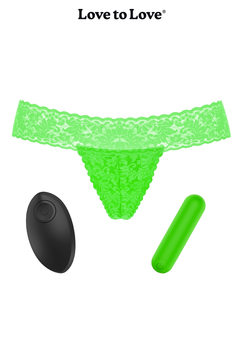 Culotte vibrante télécommandée Secret Panty 2 vert fluo - Love to Love