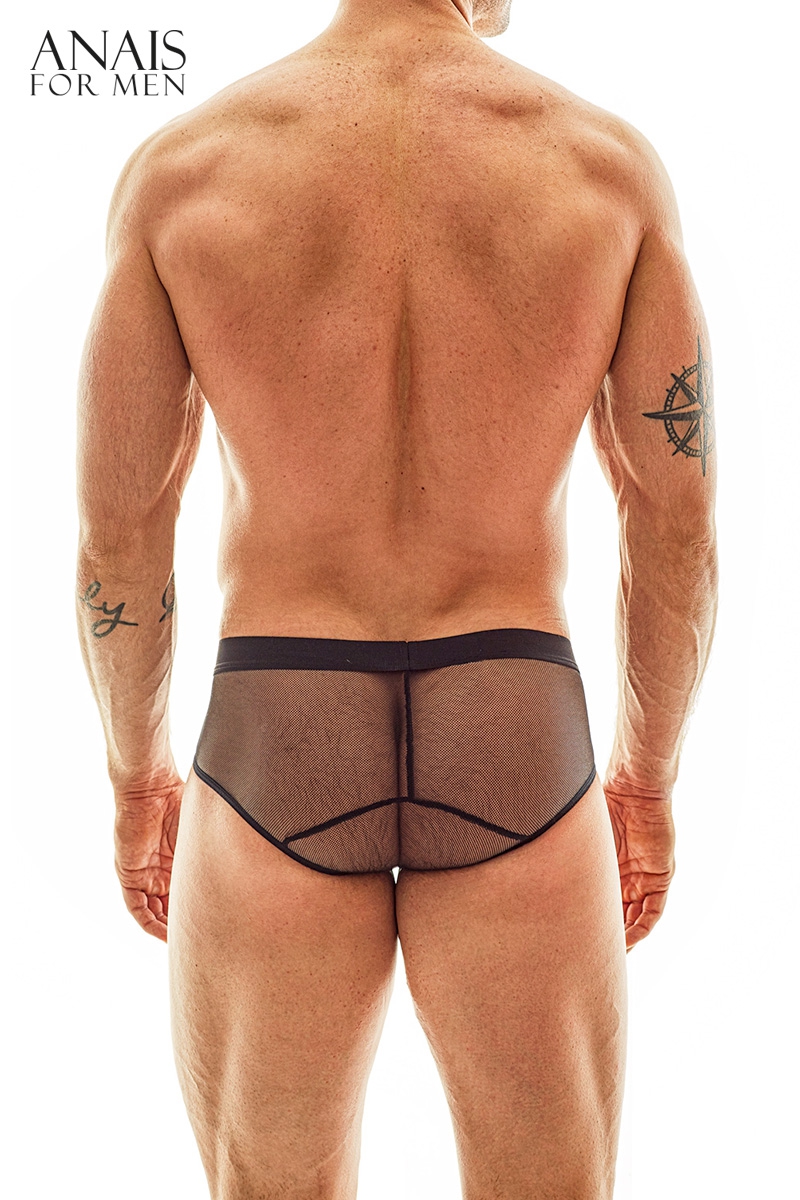 Shorty noir transparent Eros Anais for Men en fine maille extensible et transparente, du S au 3XL vendu chez oohmygod