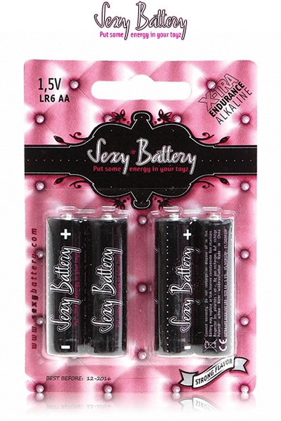 4 piles LR6 AA Xtra Endurance de la marque Sexy Battery, 1,5V vendu chez oohmygod