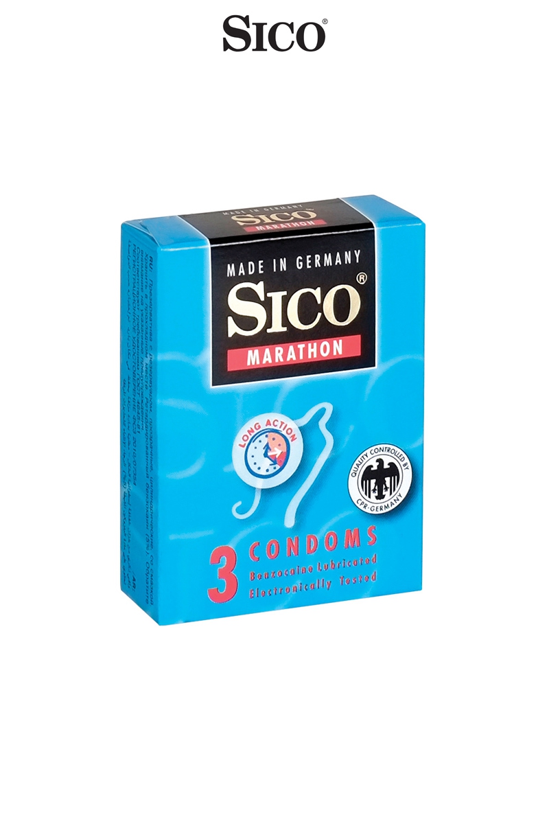 3 préservatifs retardants MARATHON - Sico