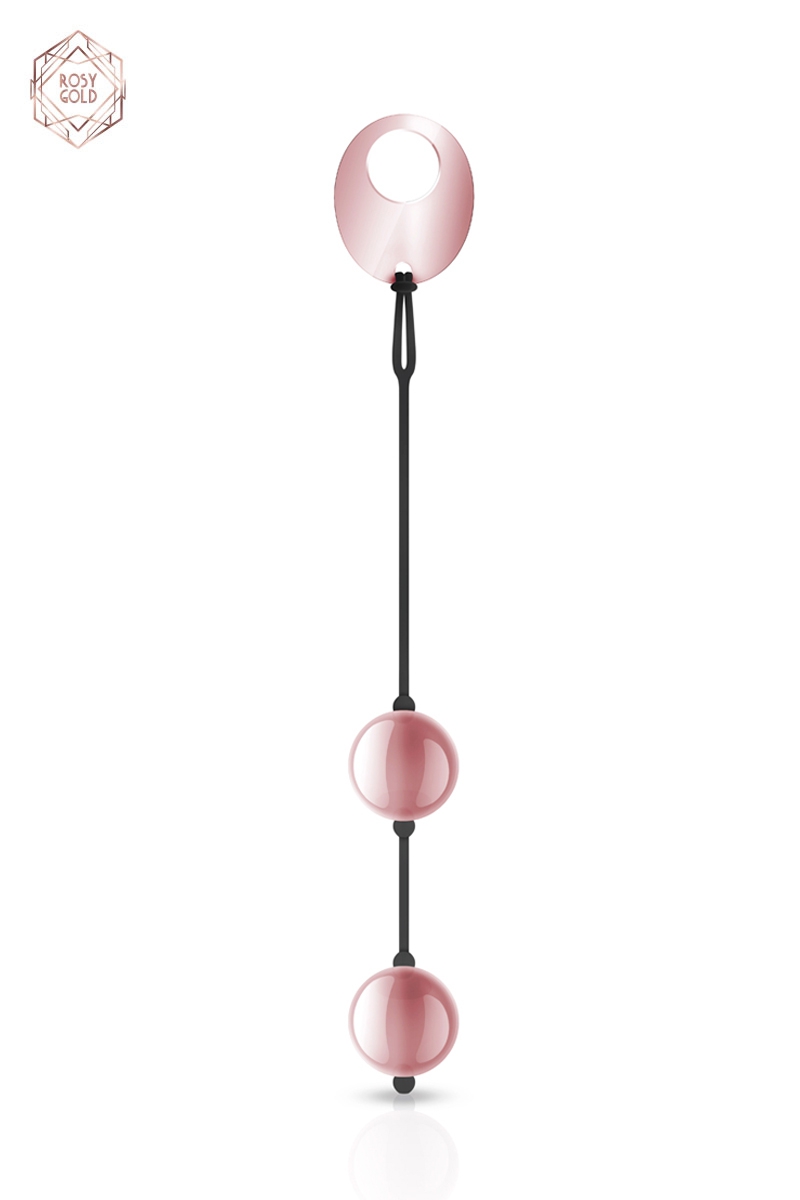Boules de Geisha Ben Wa Balls de Rosy Gold, pour la réeducation du périnée et la stimulation douce du vagin - oohmygod