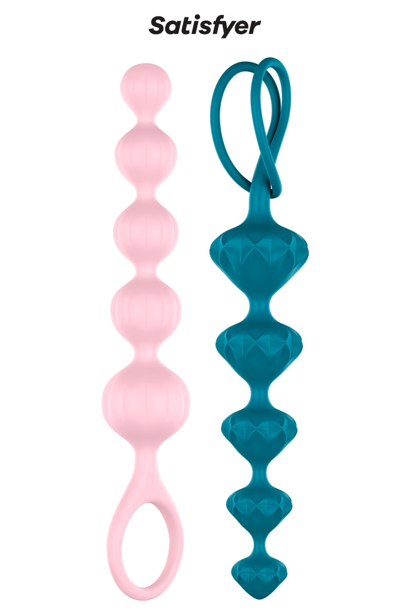 Coffret Love Beads de la marque Satisfyer composé de 2 chapelets anal pour découvrir les plaisir du sexe anal, vendu chez oohmygod