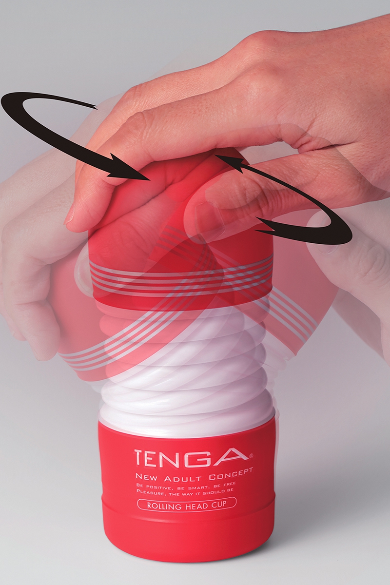 Masturbateur serrage intense Rolling Head Cup de la marque Tenga, stimulation à 360° - oohmygod