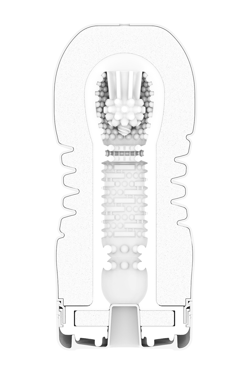 Structure interne du masturbateur Rolling head Tenga, doté dune forme daccordéon et dune tête flexible - oohmygod