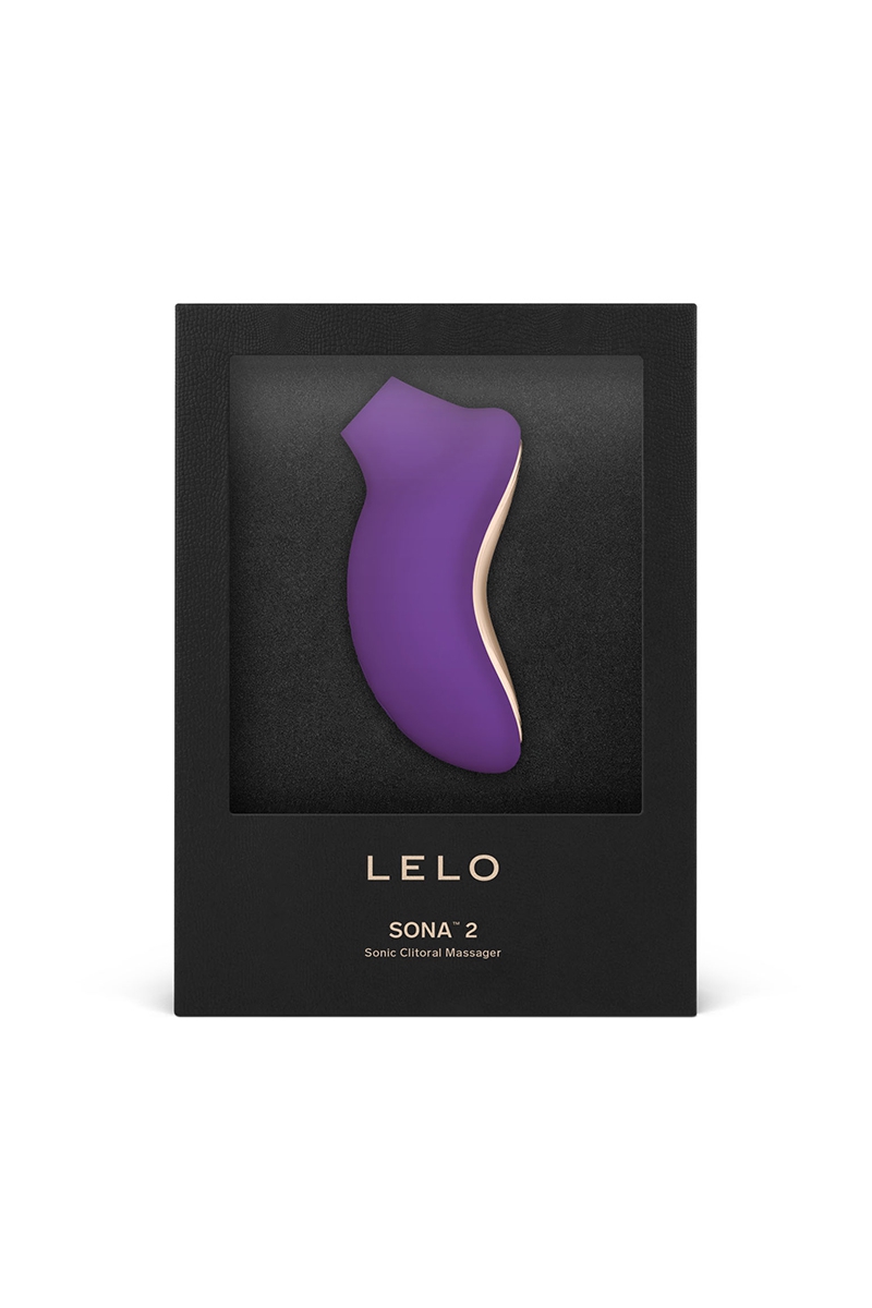 Boite du stimulateur violet Sona 2 de la marque Lelo, vendu chez oohmygod