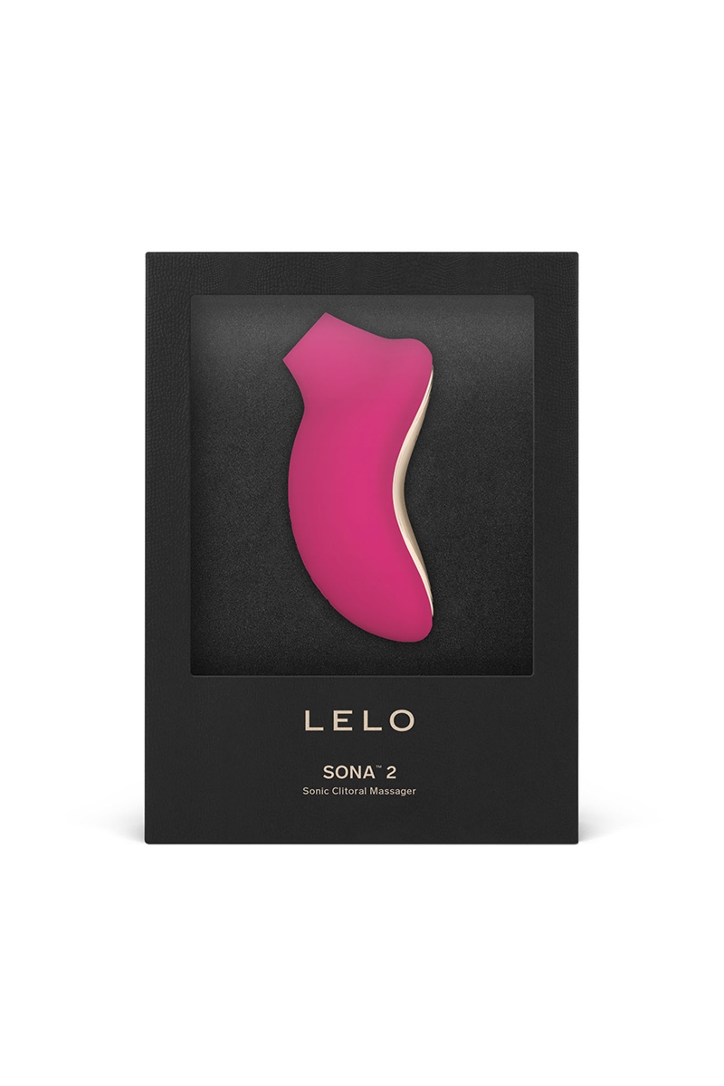 Boite du stimulateur Sona 2 couleur rose Cerise de la marque Lelo - oohmygod