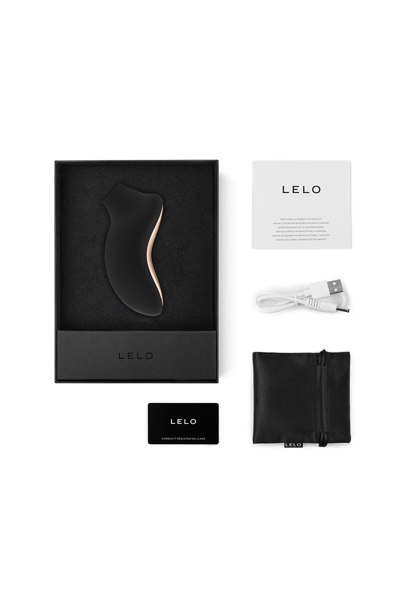 Boite et accessoire du stimulateur clitoridien sans contact Sona 2 de la marque Lelo, vendu chez oohmygod