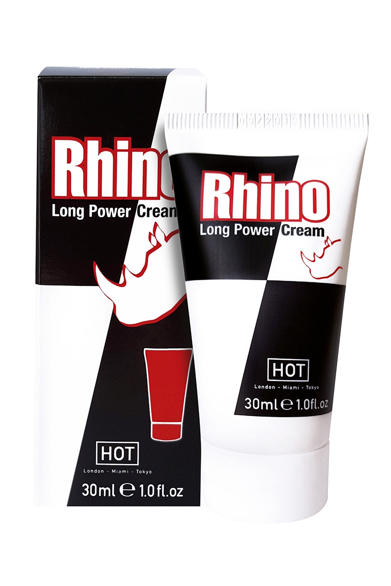 Crème retardante Rhino Long Power Cream de la marque HOT, retarde l'éjaculation pour faire durer le plaisir - oohmygod
