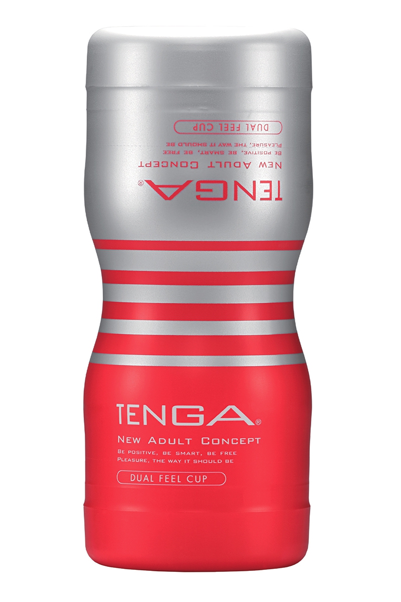 Sextoy pour homme de la marque Tenga, Double masturbateur Dual Sensation Cup, un côté effet pénétration anale et l'autre pénétration vaginale - oohmygod