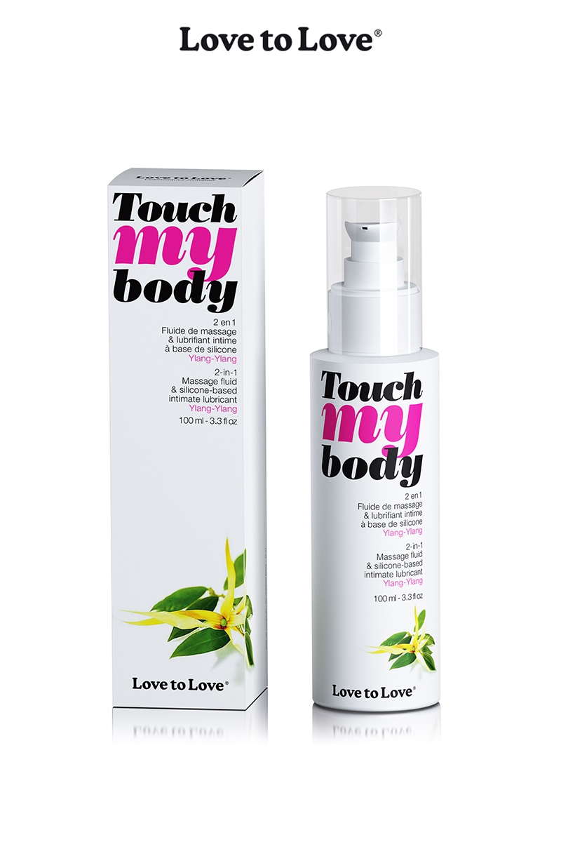 Lubrifiant 2 en 1 qui fait office de massage Touch My Body de la marque Love to Love, parfum exotique ylang-ylang pour des massages intimes et sensationnels - oohmygod