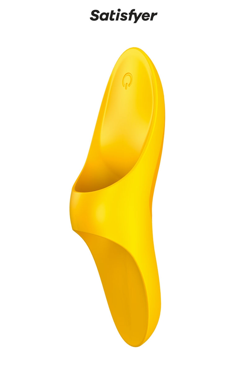 Stimulateur Teaser jaune de chez Satisfyer, doigt vibrant unisexe pour les zones érogènes externes - oohmygod