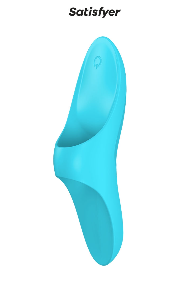 Doigt vibrant bleu Teaser de chez Satisfyer, stimule le clitoris, le gland et les tétons - oohmygod