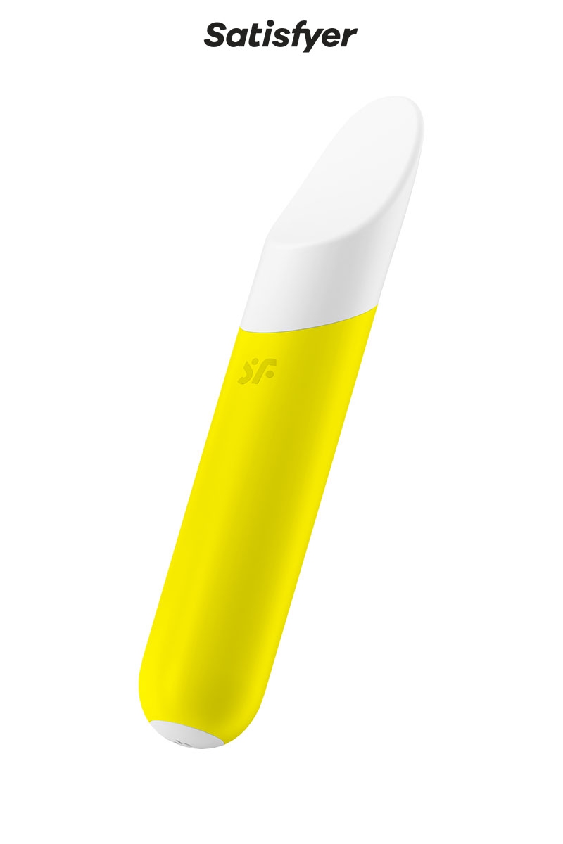 Mini vibromasseur Ultra Power Bullet 7 jaune de la marque Satisfyer doté de 12 modes de vibration dédié à la stimulation externe - oohmygod