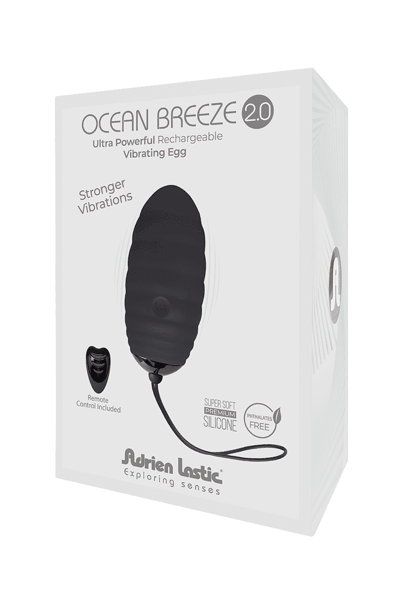 Boite de lOeuf vibrant télécommandé Ocean Breeze V2 Noir, stimulation vage à distance - oohmygod
