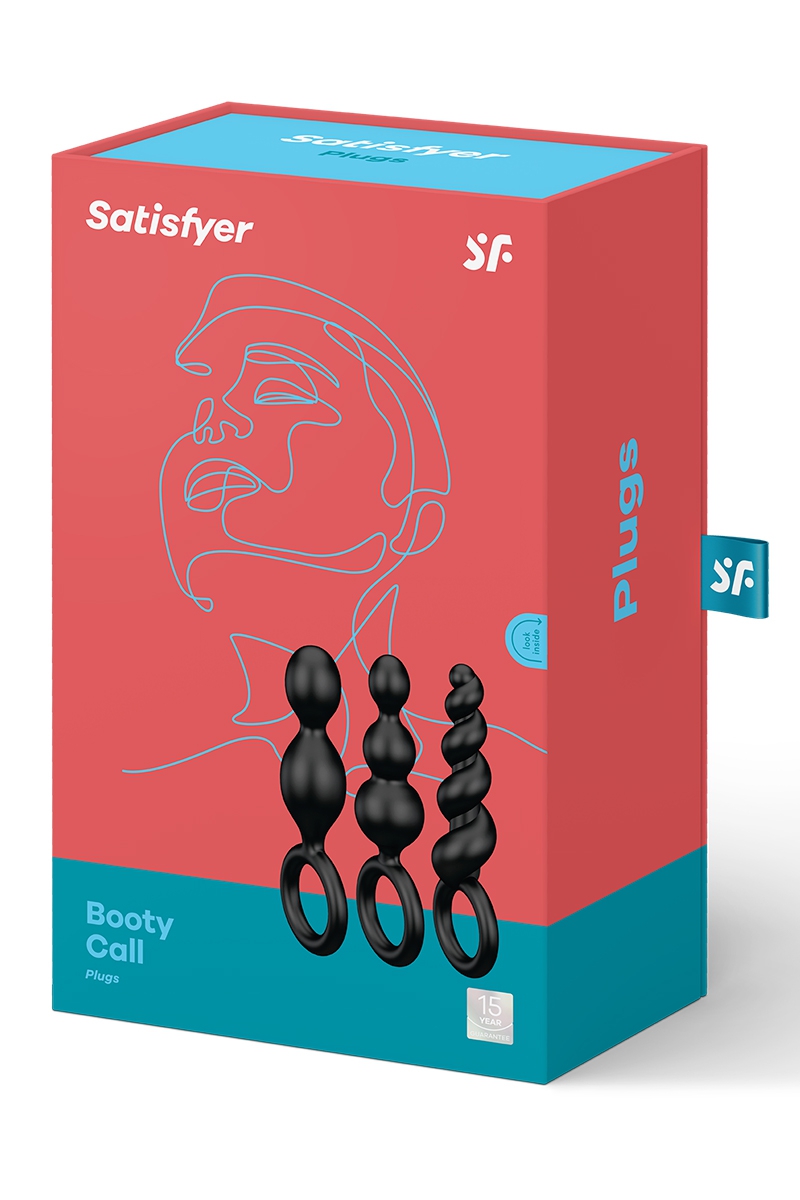 Boite du Set de 3 plugs noirs Booty Call Satisfyer