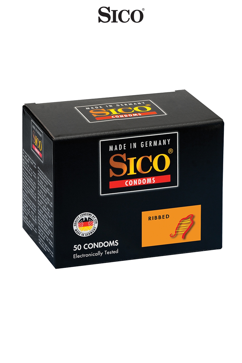 50 préservatifs Sico RIBBED