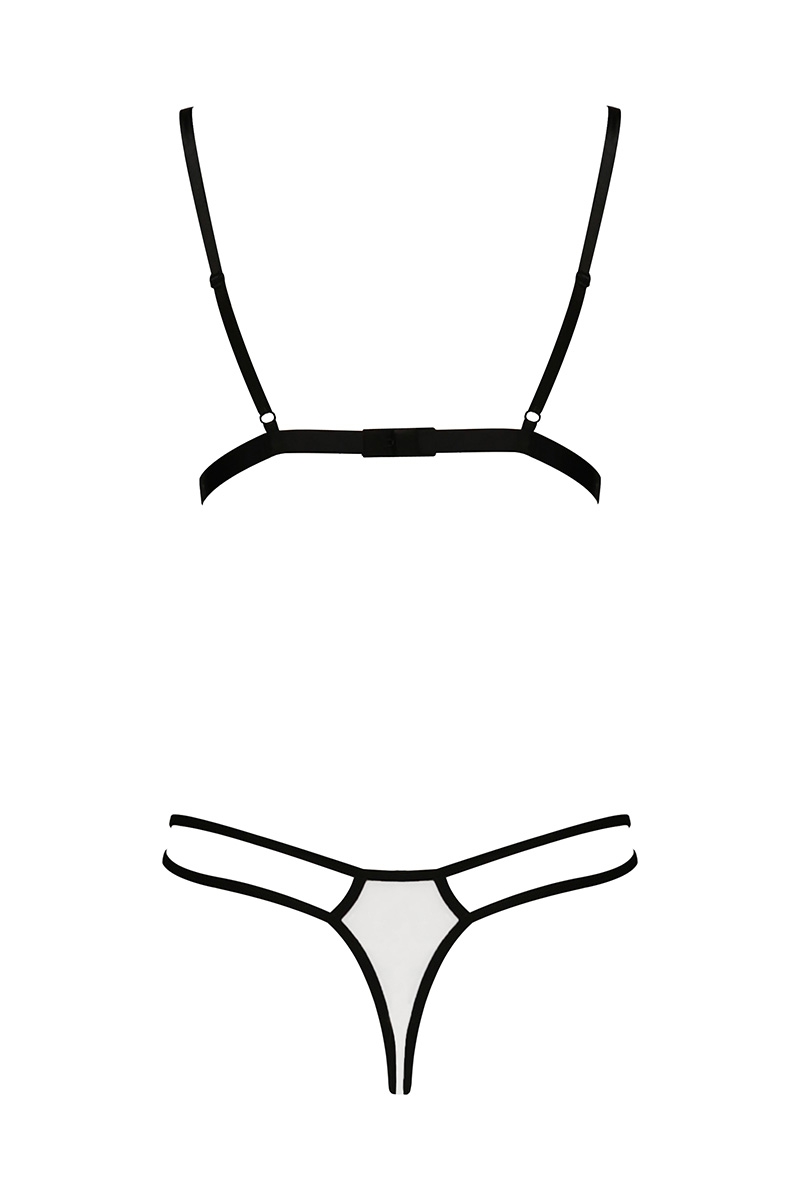 Vue arrière de lEnsemble blanc sexy en dentelle Orihime Passion lingerie,c ensemble blanc tendance - oohmygod