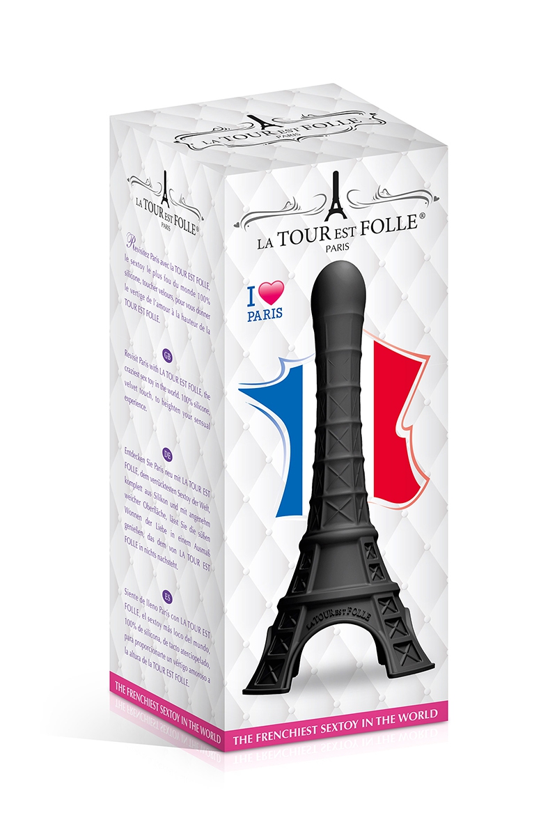Boite du sextoy en forme de Tour Eiffel de la marque La tour Est Folle, gode original unisexe - Ooh my god