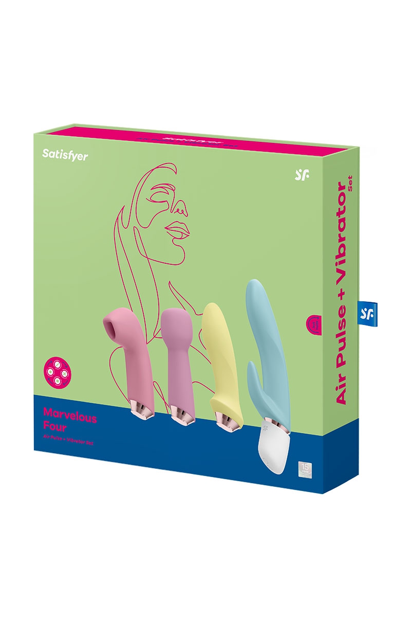 Boite du Coffret de 4 sextoys Marvelous Four Satisfyer vendu chez Ooh my god