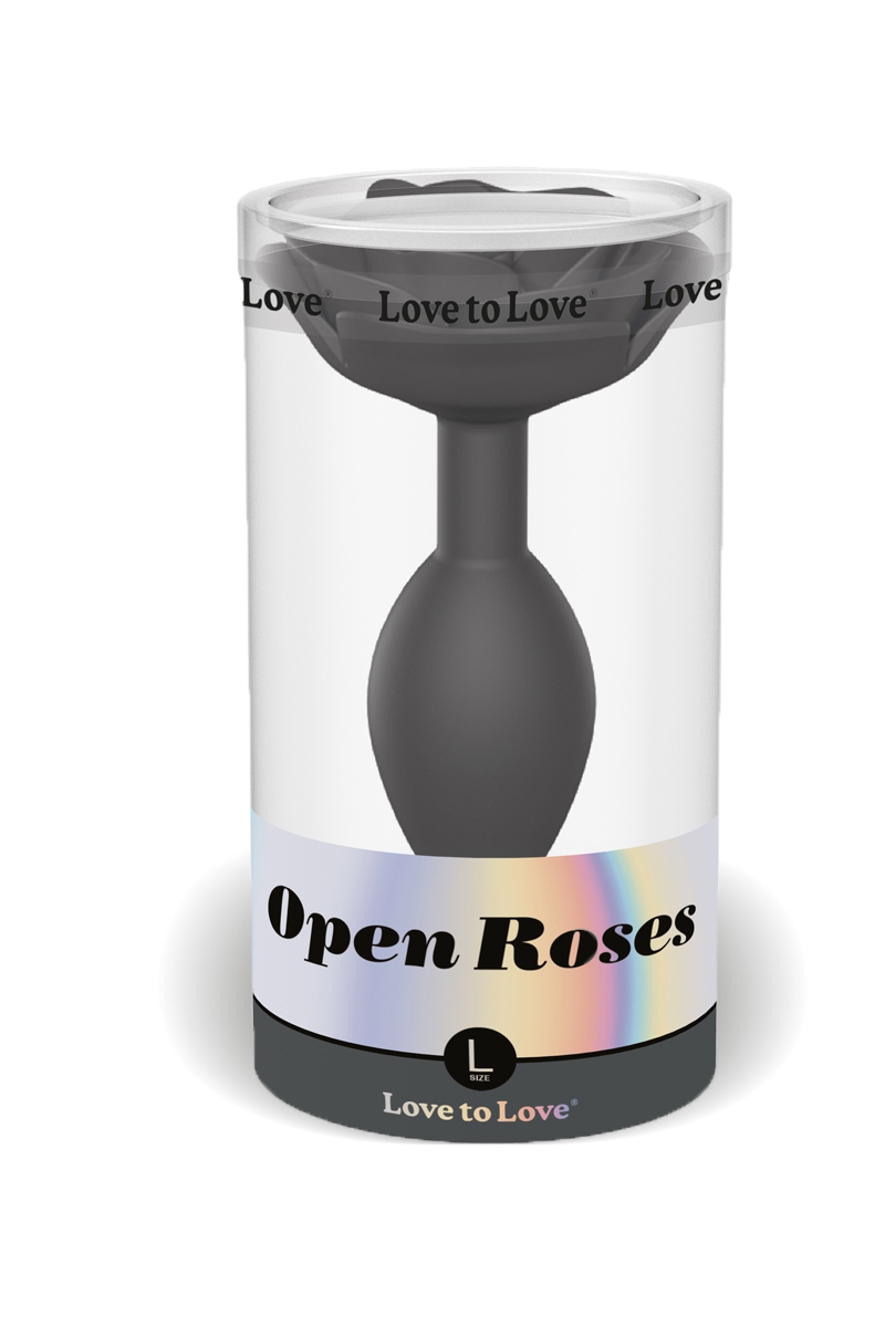 Boite du plug anal en forme de rose de Love to Love, Plug anal noir Open Roses taille L - ooh my god