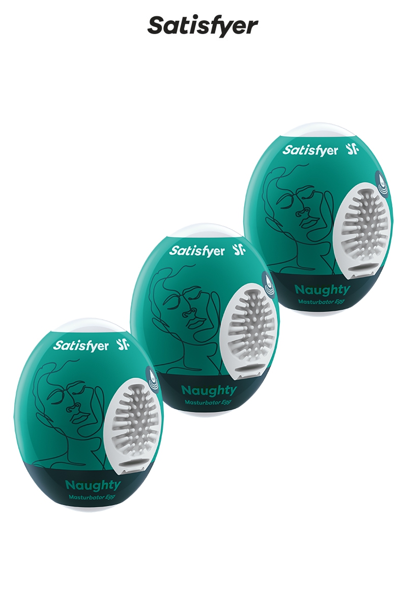Pack de 3 Masturbateurs Eggs Naughty, pour la stimulation du pénis - Ooh my god