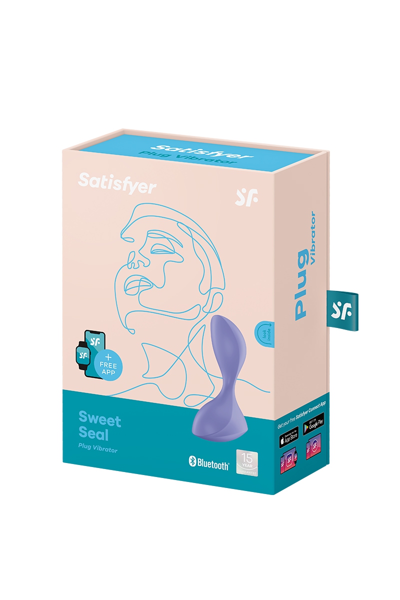 Boite-emballage-Plug-anal-vibrant-connecté-Sweet-Seal-lilas-satisfyer-sextoy-contrôlable-via-application-gratuite