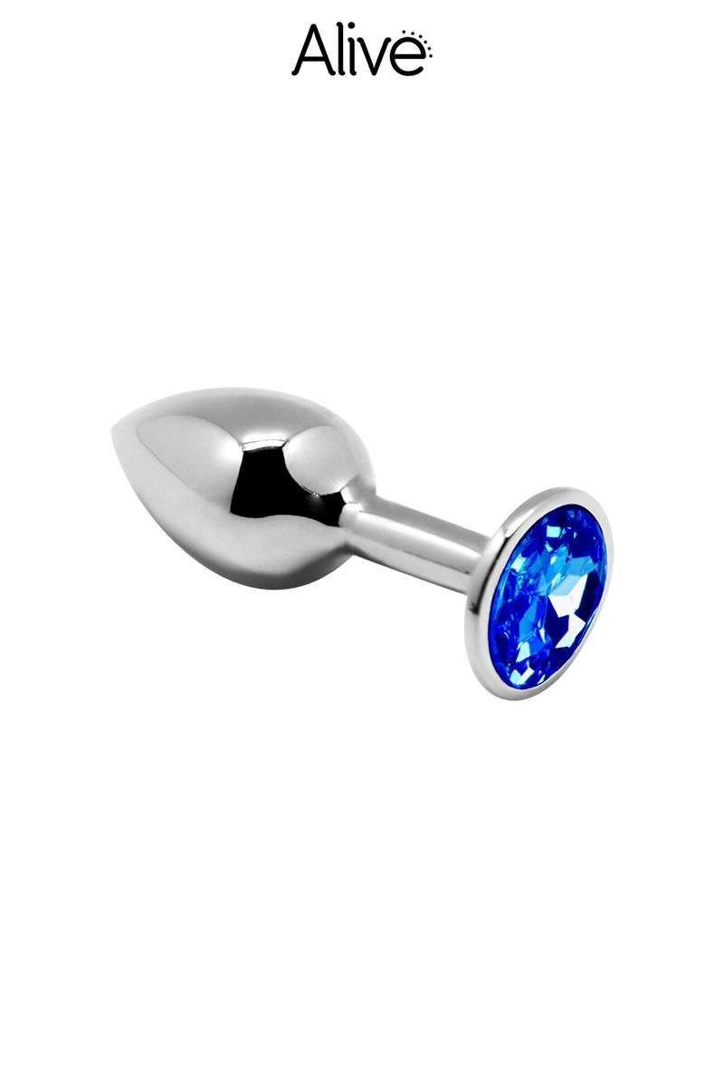 Plug bijou bleu en métal taille M - Alive