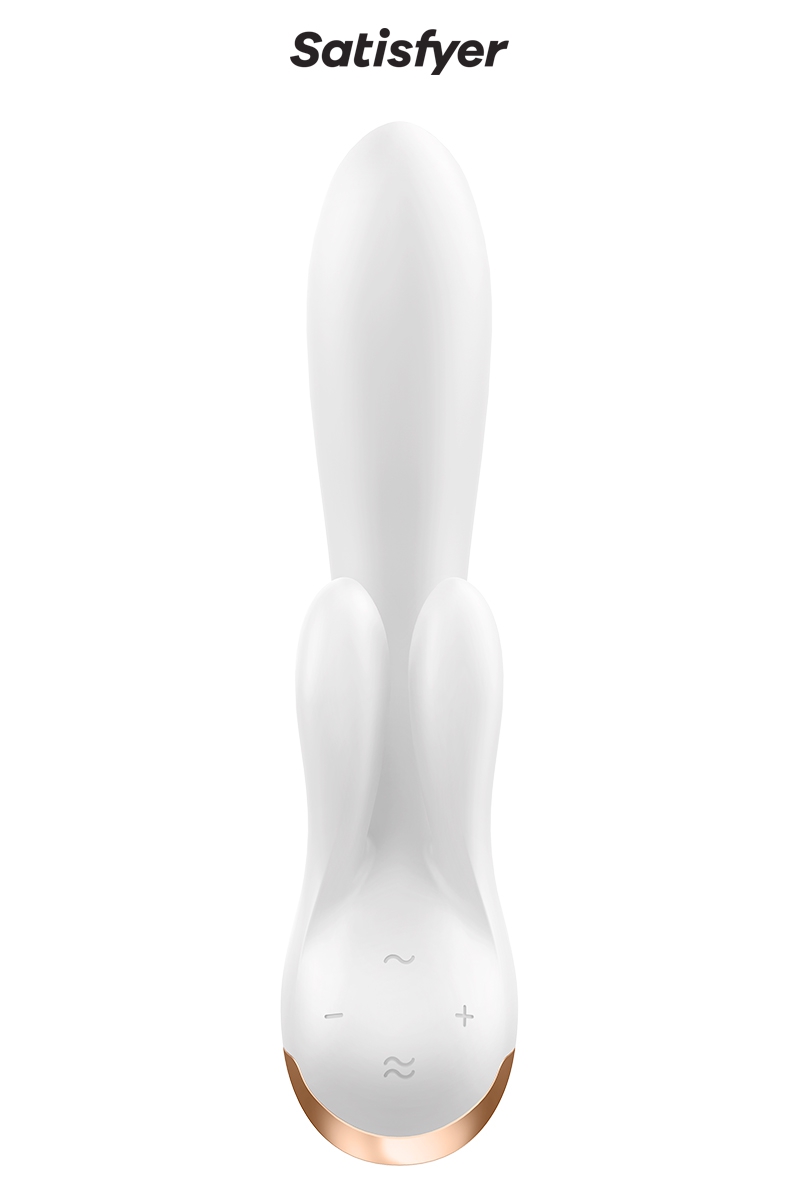 Vibromasseur-Rabbit-connecté-Double-Flex-blanc-double-stimulation-clitoris-et-vagin-ooh-my-god