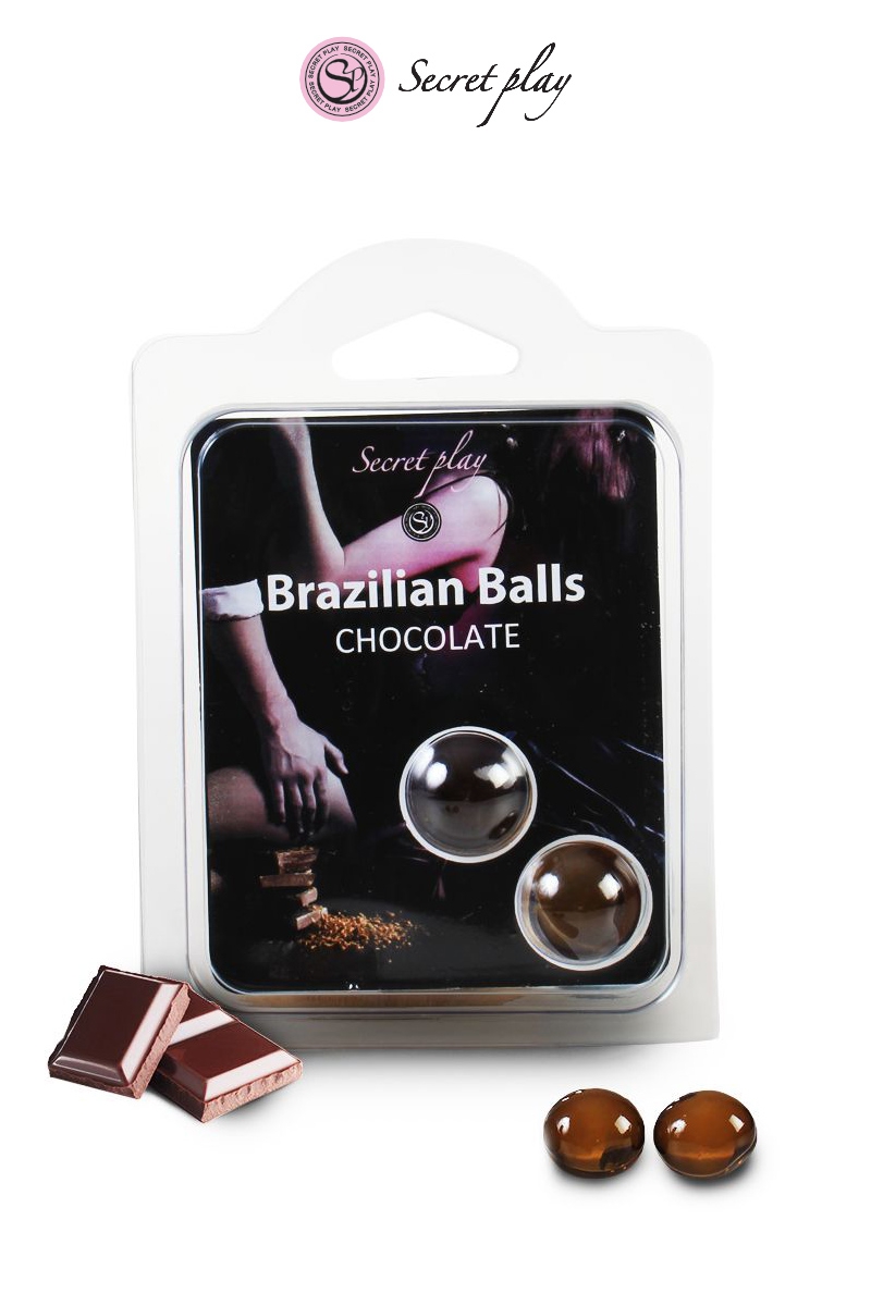 Boules lubrifiantes 2 Brazilian Balls chocolat - Secret Play