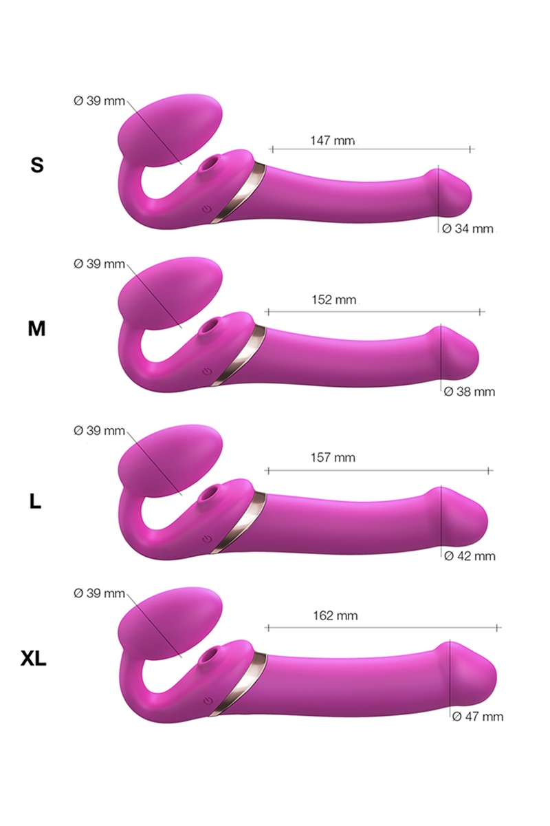 photo-des-différentes-tailles-Gode-anatomique-télécommandé-Multi-Orgasm-Fuchsia-taille-M