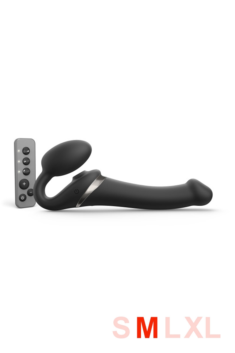 Gode ceinture télécommandé Multi Orgasm Noir taille M - Strap on Me