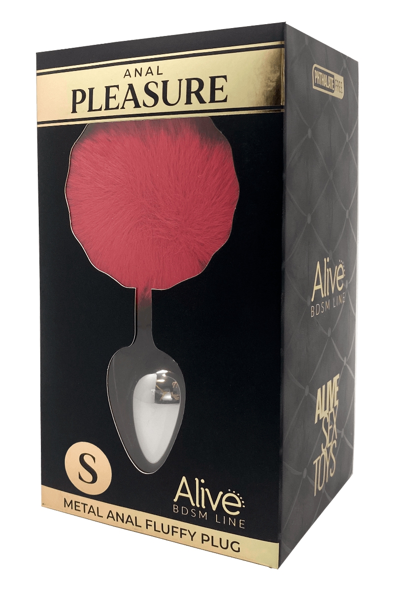 boite-emballage-Plug-anal-pompon-rouge-Fluffy-taille-S-Alive-sextoy-anal-queue-lapin-rouge-accessoire-anal-sexy