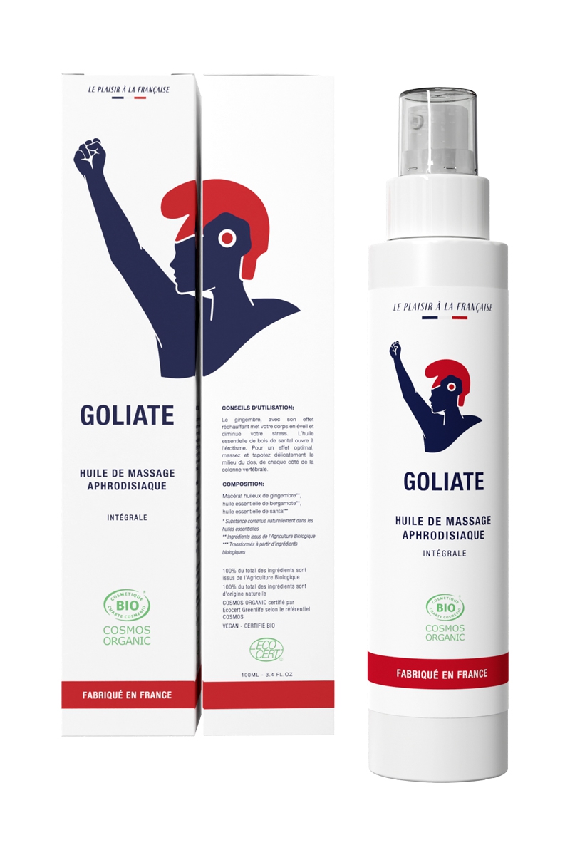 Huile de massage bio Aphrodisiaque comestible - Goliate