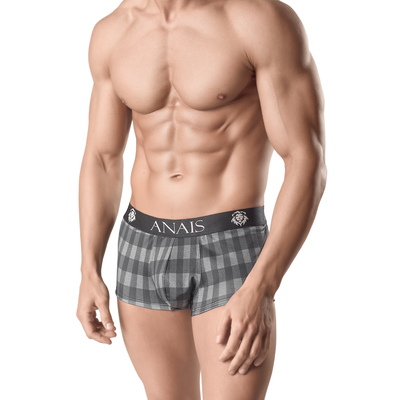 Boxer à carreaux gris pour homme Aegis marque anais lingerie vendue chez oohmygod