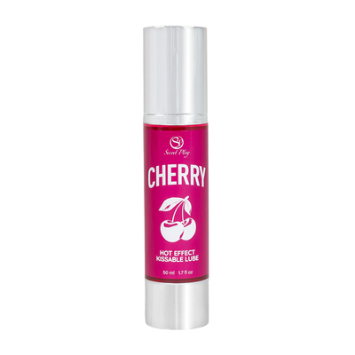 Lubrifiant chauffant goût cerise Secret Play 50ml, gel intime 2 en 1 massage et lubrifiant à effet chaud, embrassable et végan, flacon ooh my god