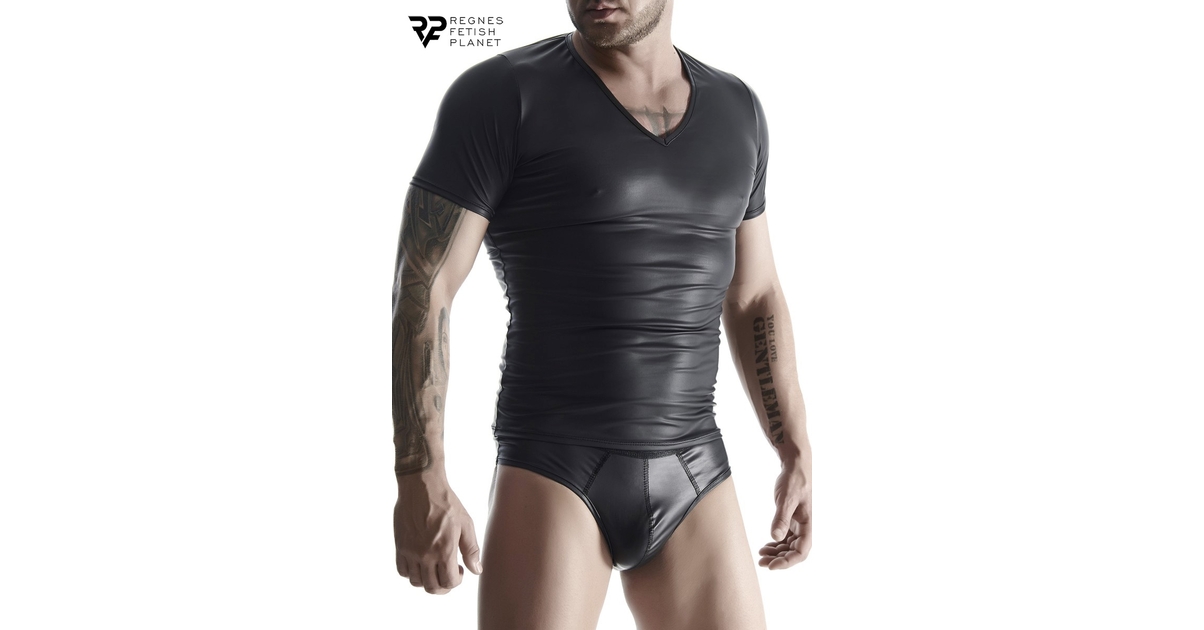 T-shirt sexy homme sans manches fermeture éclair faux cuir hauts