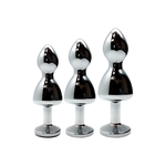 photo plugs métal avec bijou transparent taille L