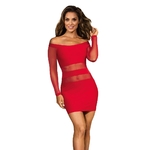 Robe-tulle-rouge-manches-longues-V-9299