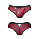 Slip type brésilien zébré rouge et noir - Regnes, ooh my god, slip bresilien, rouge et noir