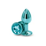 Plug anal bijou aluminium chromé vert S